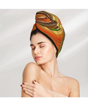 Hair Towel Wrap for Quick Drying | Colorful Swirl Hair Drying Turban with Button - Perfect Head Towel for All Hair Types - Buy Online on GoSupps.com