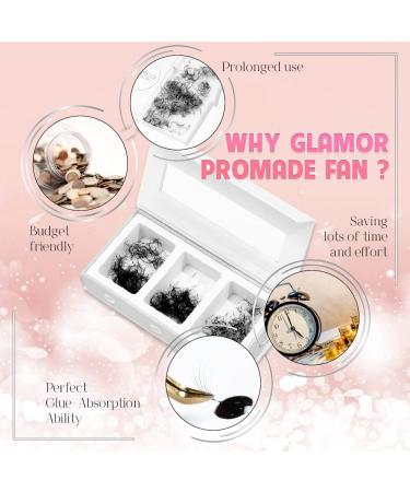 GLAMOREYELASH 750 Promade Natural Eyelash Extension | Handmade Loose Mix 3-14D Fans | Mink Lashes | C CC D Curl | Cat Eye | 0.03/0.05/0.07mm Thickness | 8-16mm Length - Buy Online on GoSupps.com