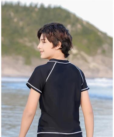 Buy UV Protection Swim Shirt for Kids 6-12 Years | UPF 50+ Short Sleeve Boys Swim Shirt in Navy Blue - Buy Online on GoSupps.com