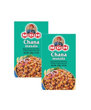 MDH Various Seasoning Masala Powder - A Mixture of Spices Adds Taste - Aromatic & Enhances the flavor of the meal -Simplifies & Speeds Up The Cooking Process (Chana Masala (100g) Pack of 2)