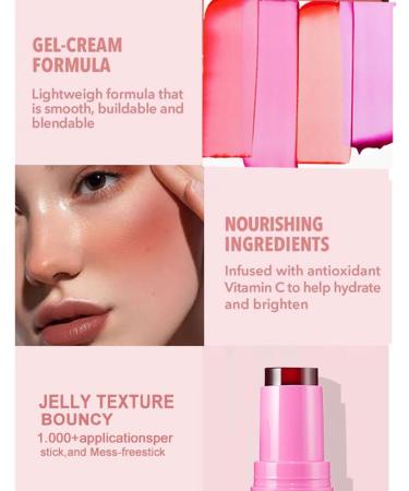Milk Cooling Water Jelly Tint Milk Jelly Blush Milk Makeup Jelly Tint Milk Water Jelly Tint Water Jelly Tint Stick Sheer Lip & Cheek Stain Finish (D M) D 1 count (Pack of 1) - Buy Online on GoSupps.com