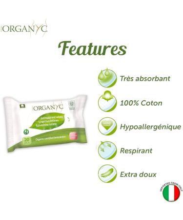 Buy Organ(y) C Organic Cotton Intimate Care Cloths - 4 Packs of 20 Eco-Friendly Wet Wipes (80 Total) - Safe & Moist for Sensitive Skin - Buy Online on GoSupps.com
