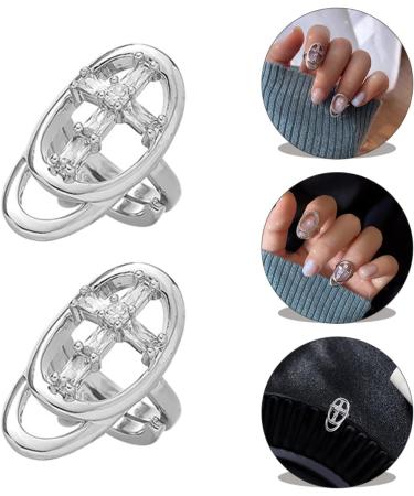SOIMISS 1pc Fingernail Cover Cuticle Nail Ring Opening Nail Art Charm Diamond Fingernail Ring Sterling Ring Bowknot Nail Ring Rings for Women Womens Ring Miss Manicure Rhinestones - Buy Online on GoSupps.com