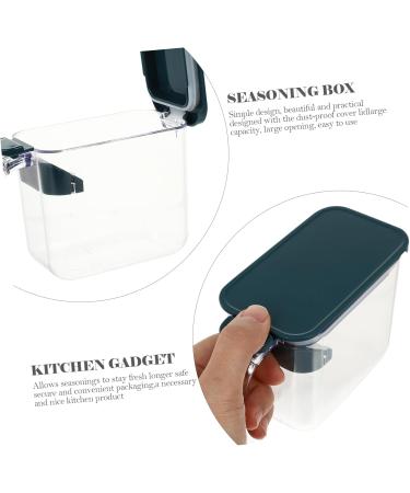GRIRIW Box Seasoning Box Spice Containers Glass Condiment Bottles Salt Storage Organizer Jar With Cover 15X6.5X9.5CM Random Color - Buy Online on GoSupps.com