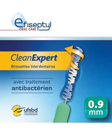 Efiseptyl Clean Expert Interdental Brushes 0.9mm - Antibacterial Treatment - 6 Brushes in Recoverable Bag | Best Oral Care - Buy Online on GoSupps.com