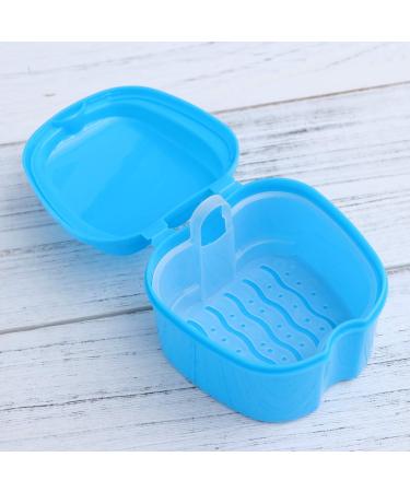 Denture Box for False Teeth & Dental Retainers - Sky Blue Storage Solution with Sieve | International Shipping Available - Buy Online on GoSupps.com