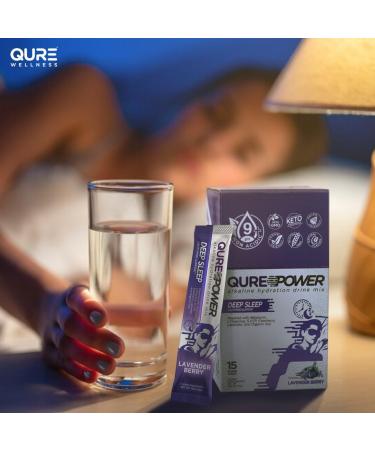 QURE Deep Sleep Aid Drink Mix w/ 5mg Melatonin & L-Theanine for Stress Relief | Non - Habit Forming Magnesium & 5 - HTP Powder | Alkaline Hydration | 15 Sticks (1 Box) - Buy Online on GoSupps.com