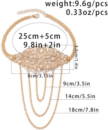 Xerling Boho Hollow Flower Arm Bracelet - Tassel Armband Jewelry for Women | Gold | Halloween Costume Accessory - Buy Online on GoSupps.com