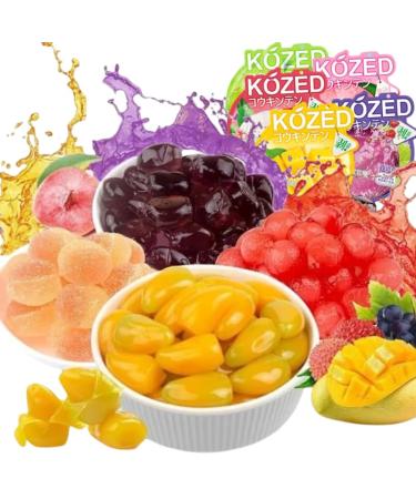 5 flavors Peeling fruit juice fudge 75g/bag 50% Juice Content gummy candy Mango white peach grape Litchi sugar soft candy Toffee Healthy Candy Delicious fruit cand (Grape 1bag) Grape 1bag