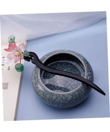 minkissy Hair Deyer Antique Black Wood Hairpin Bride Cheongsam China Hanfu Headdress - Buy Online on GoSupps.com