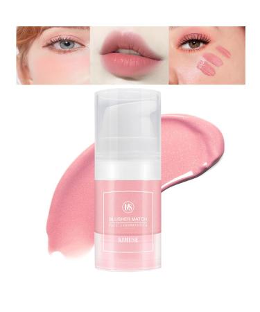 Pink Peach Blush Soft Cream liquid Blush Sweet Baby Natural Moisturizing Waterproof Long-lasting Adjust Complexion Nude Makeup for Cheek Lip and Eye