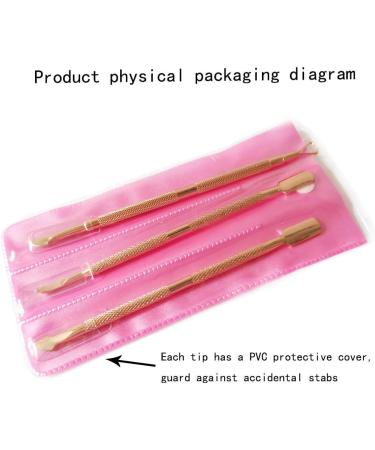 3 PCS Rose Gold Cuticle Pusher & Remover Kit - Stainless Steel Manicure Tools Set - Buy Online on GoSupps.com