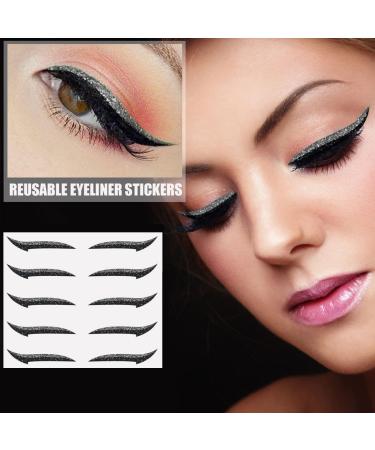 ZeaybsR Eyeliner Stickers - 5 Pairs Reusable Silver Eyeliner Easy to Apply & Remove | International Shipping - Buy Online on GoSupps.com