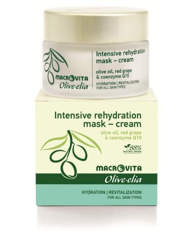 MACROVITA OLIVELIA INTENSIVE REHYDRATION MASK-CREAM OLIVE OIL & RED GRAPE FOR ALL SKIN TYPES 50 ML.
