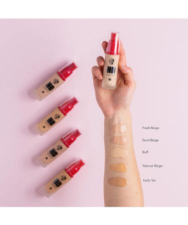 W7 HD Foundation - Rich & Creamy Matte Formula | Medium Lasting Coverage | Natural Beige | Cruelty Free Vegan | 20 Shades - Buy Online on GoSupps.com