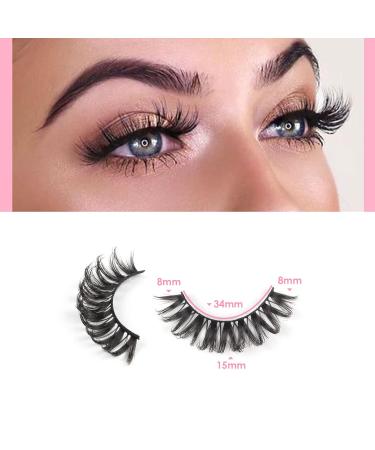 Glowing Win 3D False Eyelashes - Russian Strip D Curl Lashes | 10 Pairs Reusable Mink Lashes | Fluffy Fake Eyelashes - Buy Online on GoSupps.com