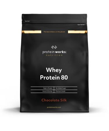 Protein Works whey 80 Protein powder (concentrate) |Chocolate Silk |Premium protein powder |Proteinative & little sugar |500g chocolate 500 g (1 Pack)