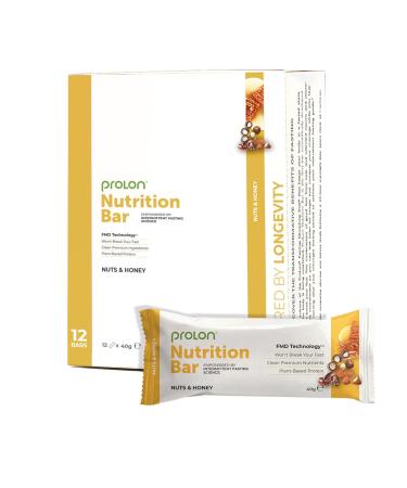 ProLon – Energy Bar – Protein Bar for Intermittent Fasting – 12 Bars of 40 g – Vegetarian and Gluten Free – Made in Italy – Nuts and Honey
