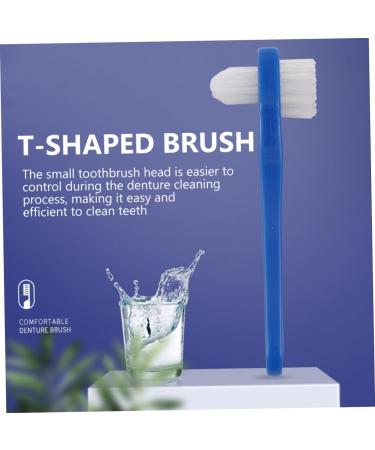 3ST Double Head Toothbrush for Prosthesis Care - Wood & Plastic Cleaning Tools for False & Partial Dentures - Buy Online on GoSupps.com