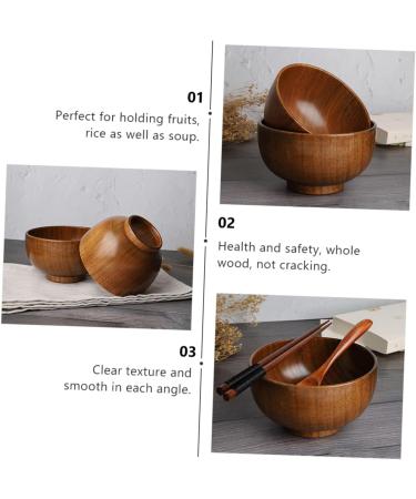 ABOOFAN 3 Pcs Salad Bowl Wood Decor Dessert Containers Snack Containers Storage Holder High Capacity Japan As Shownx3pcs 12x12x6.7cmx3pcs - Buy Online on GoSupps.com