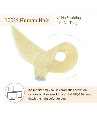 AGMITY Tape in Hair Extensions Platinum Blonde 100% Real Human Hair 22 inches 20pcs 50g/pack Straight Seamless Skin Weft Tape in Human Hair Extensions Blonde(22 inches #60 Platinum Blonde) 22 inch #60 Platinum Blonde - Buy Online on GoSupps.com