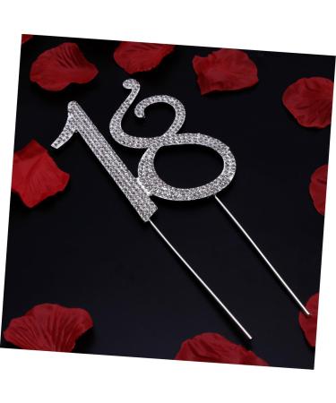 ibasenice Cakes 18 Anniversary Topper for Cake 21th Gold Rhinestone Cake Decorations Decorative Cupcake Topper Wedding Decor Birthday Letter Silver Accessories Candle Topper Number Diamond - Buy Online on GoSupps.com