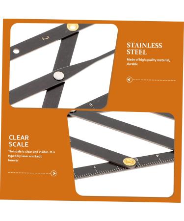 VINTORKY Golden Ratio Ruler 1pc Second Generation Scale Metal Dies Stainless Steel Ruler Eyebrow Ruler Tool Measuring Tool 25x5x0.6cm Black - Buy Online on GoSupps.com