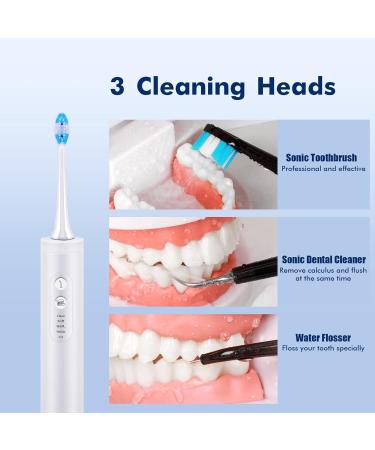 MAROAkvo Sonic Toothbrush and Water Flosser Combo - Teeth Cleaner with Travel Case and Wall Holder (White) - Buy Online on GoSupps.com