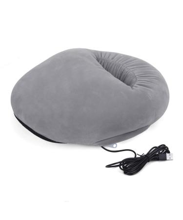 Electrical heating pillow Usb foot warmer pillow warm feet help bad blood circulation unisex soft winter heating slippers shoes silver gray