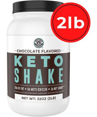Keto Chocolate Meal Replacement Shake 2lbs - Low Carb Protein Mix with MCT Powder, Collagen Peptides - 20g Fat, 14g Protein, 1 Net Carb, Zero Sugar - Buy Online on GoSupps.com
