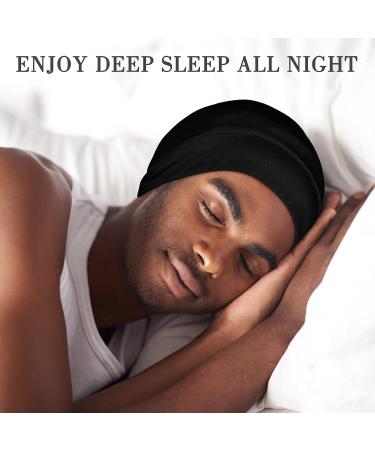 Fittia Silk Satin Bonnet for Sleeping | Bamboo Beanie Hair Wrap for Curly Hair | Medium Black - Buy Online on GoSupps.com