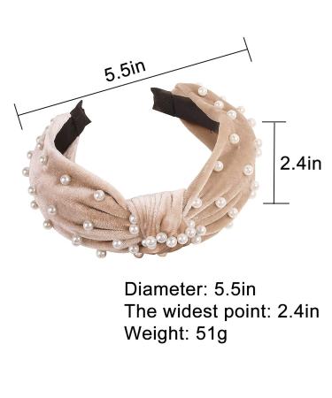 BEBEEPOO 2Pcs Pearl Velvet Wide Headbands - Vintage Style Hair Accessories - Buy Online on GoSupps.com