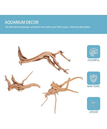 POPETPOP Aquarium Driftwood Branches- 3pcs Aquarium Driftwood for Reptiles Freshwater Terrarium Decor Reptile Tank Accessories Spiderwood for Aquarium - Buy Online on GoSupps.com