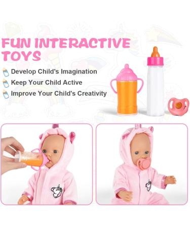Aolso Magic Baby Doll Milk Bottle and Dummy Set - 3 Piece Feeding Accessories for Kids | Boy and Girl Gift - Buy Online on GoSupps.com