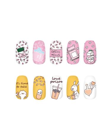 KADS Stamping Plates Manicure Template Nail Art Image Stamp Cute Rabbit Nail Design Tools (IM014)