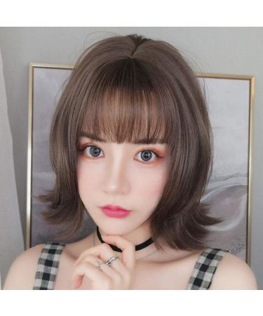 Realistic Short Fluffy Wig for Women - Natural Clavicle Length Hair for Long Faces - BGHJUE - Buy Online on GoSupps.com