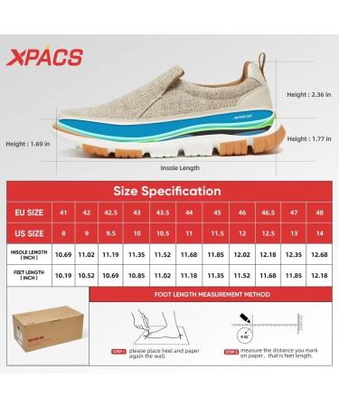 XPACS Men's Casual Arch Support Walking Shoes - Comfortable Loafers for Plantar Fasciitis Relief - Orthopedic Fashion Sneakers for Heel Pain - Beige, Size 10.5 W4 - Buy Online on GoSupps.com