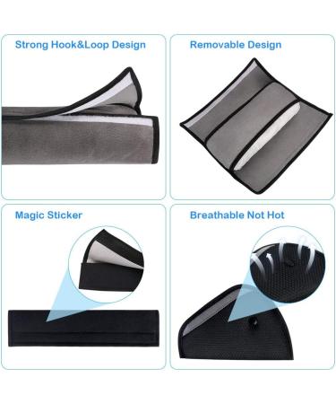 URAQT Car Seat Belt Pad Set - Kids Seatbelt Adjuster & Shoulder Pads - Grey - Buy Online on GoSupps.com