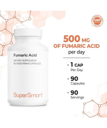 Supersmart - Fumaric Acid 500mg per Day (Maximum Strength) - Natural Supplement | Non-GMO & Gluten Free - 90 Vegetarian Capsules - Buy Online on GoSupps.com