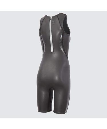 2024 Zone3 Women's Kneeskin 1.5mm Back Zip Sleeveless Shorty Swim Wetsuit - Black/Silver | International Shipping Available - Buy Online on GoSupps.com