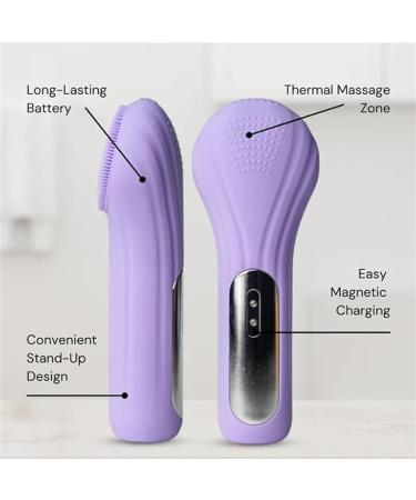 Lumiglow Facial Cleanser Electric Facial Cleansing Brush Lumiglow Electric Face Washer Waterproof Rechargeable Silicone Face Washer IPX7 Waterproof Purple - Buy Online on GoSupps.com