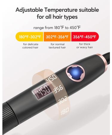 1 Inch Ceramic Coated Curling Wand - Professional Hair Curler, 450F Instant Heat, Dual Voltage - 25mm Barrel - Buy Online on GoSupps.com