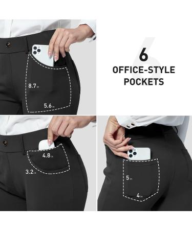 MOEEPI Women's High Waisted Yoga Dress Pants - 29 Inseam XX-Large, Black Straight Leg Business Slacks - Buy Online on GoSupps.com