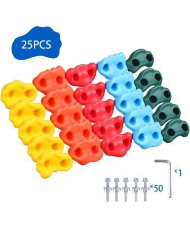 HAPPY MOTTE 25 Rock Climbing Holds for Kids - Indoor & Outdoor Playground Play Set with Hardware | Climbing Rock Wall Grips for Children - Buy Online on GoSupps.com