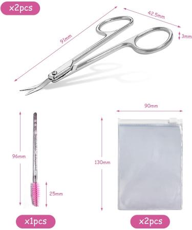 2-Piece Professional Cuticle Scissors 1-Piece Eyelash Brush with 2-Piece Transparent Zipper Bags Stainless Steel Eyebrow Clipper Nail Scissors for Beauty Retouching Nails Eyelashes - Buy Online on GoSupps.com