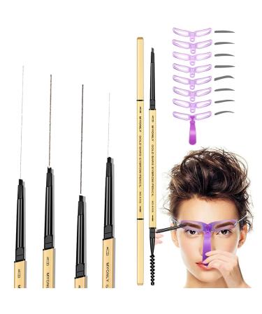 5pcs eyebrow pencil dark brown waterproof micro ultra slim eyebrow color makeup pencil cosmetics eye brow stencil kit benefit precisely for women tattoo organic makeup contour brow dye