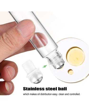 ZEACct 8-Pack 10ml Glass Roll-On Bottles with Stainless Steel Roller Balls | Refillable Etheric Oil Containers for Easy Travel | Durable Mini Bottles for Essential Oils & Fragrances - Buy Online on GoSupps.com