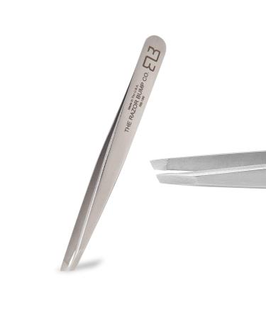 Razor Bump Co. Professional Micro Slant Tweezer  made in USA  Best Precision Tweezers for Eyebrows  Chin Hair  Ingrown Hair Removal   Surgical Grade  Rustproof  Non-Irritating Stainless Steel