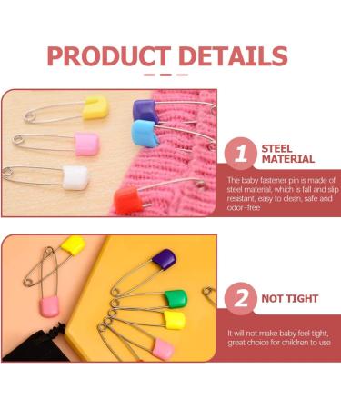 iplusmile 200 Pcs Safety Pins - Nappy, Hijab, Sewing, Girl Scout Swaps - Steel 5.4x1cm - Infant Diapers, Kilts, Household - Plastic Head - Baby Safety - Scotland Theme - Colorful - 2pcs - Buy Online on GoSupps.com