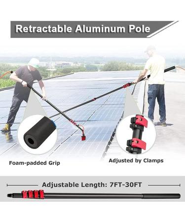 GIZMIT 12-39FT Window Cleaning Pole Outdoor Water Fed Telescopic 2 in 1 Brush Squeegee Attachment Professional Extendable Cleaner Conservatory Roof Gutters 39FT/12M - Buy Online on GoSupps.com